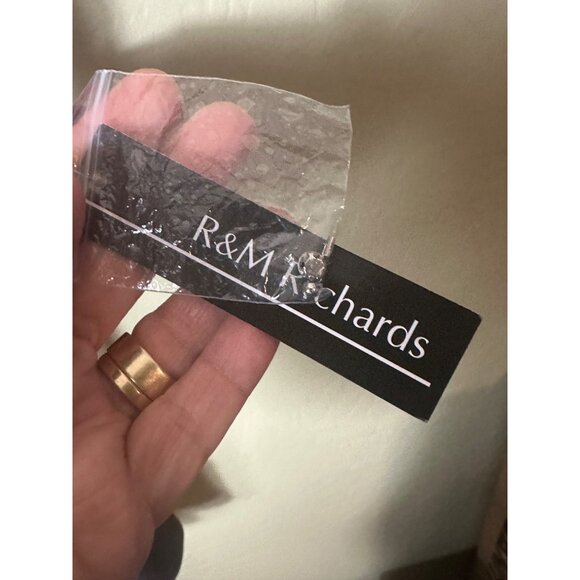 NWT R&M Richards Women's Chiffon Tier Jacket Dress with Bead Neck, Deep Navy, 18 - Picture 3 of 9